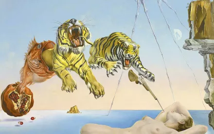 S2:E2 • Rêve causé par le vol d'une abeille autour d'une pomme-grenade, une seconde avant l'éveil- Dalí - 1944